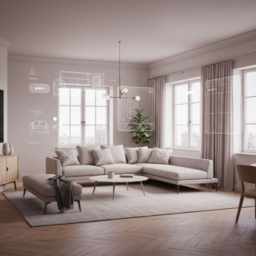 Visualización 3D espacial de una renovación generada por IA